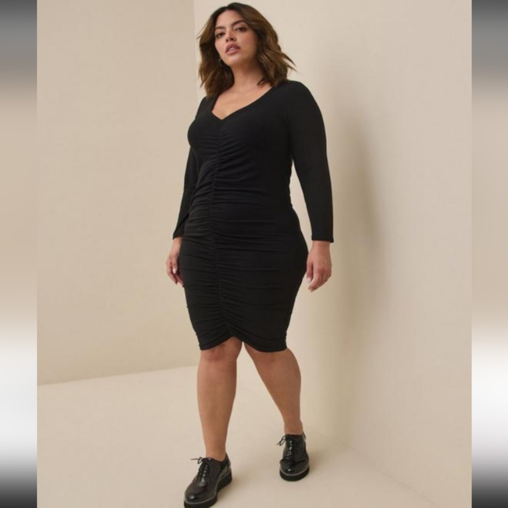 NWT 3X Torrid Mini Jersey Bodycon Dress Long Sleeve- Black Sz 3X(22/24) … - Picture 3 of 12